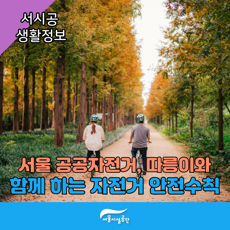 서울 공공자전거, 따릉이와 함께 하는 자전거 안전수칙!