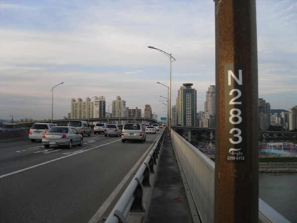 동부간선도로(장지방향) 청담대교시점 지난 780M 사진