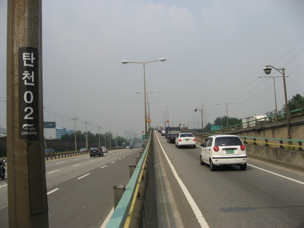 동부간선도로(청담방향) 탄천진입램프 시점 사진