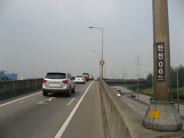 동부간선도로(청담방향) 탄천진입램프 시점 지난 200m 사진